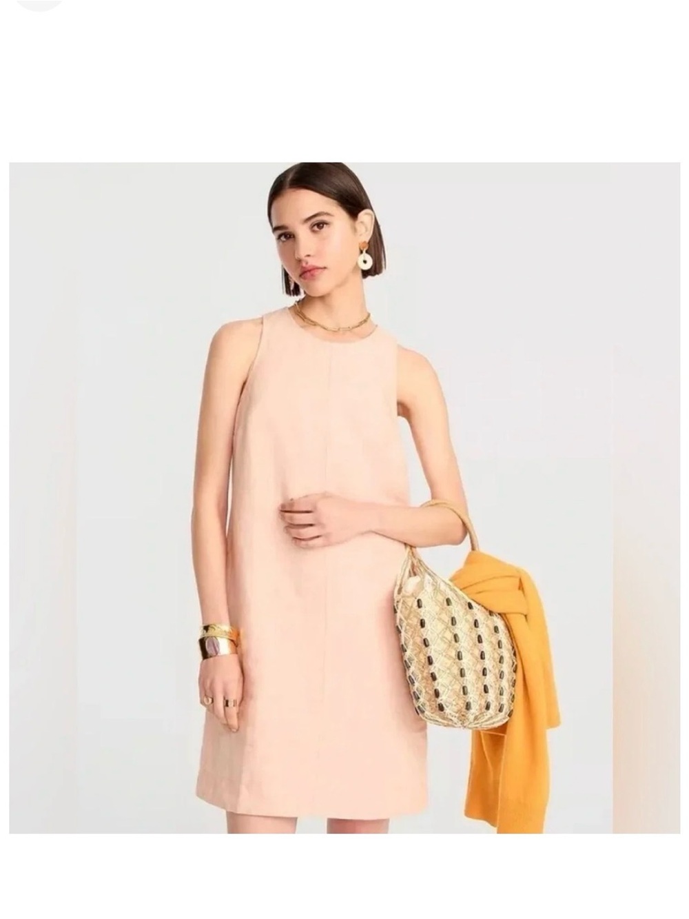 J.Crew linen Blush Peach Shift Dress